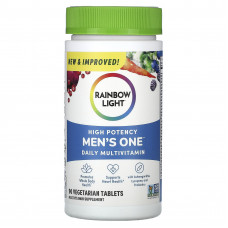 Rainbow Light, Men's One, ежедневная мультивитаминная добавка для мужчин, высокая эффективность, 90 вегетарианских таблеток