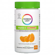 Rainbow Light, Gummy Vitamin C Slices, со вкусом мандарина и апельсина, 90 жевательных таблеток