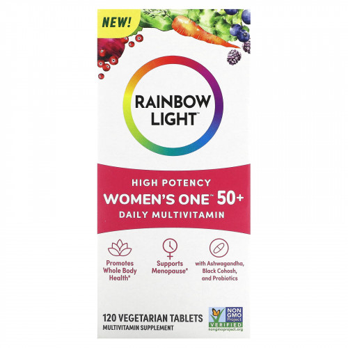 Rainbow Light, Для женщин старше 50 лет, мультивитамины для ежедневного приема, высокая эффективность, 120 вегетарианских таблеток