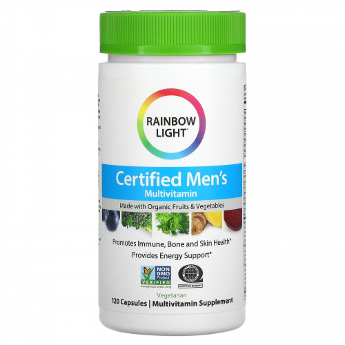 Rainbow Light, Сертифицированные Men's Multivitamin, 120 вегетарианских капсул