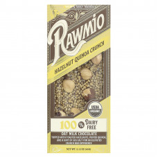 Rawmio, Овсяный молочный шоколад, хрустящая корочка с фундуком и киноа, 60 г (2,12 унции)