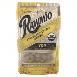 Rawmio, Изюм в шоколаде, 70% темный необработанный шоколад, 56,7 г (2 унции)