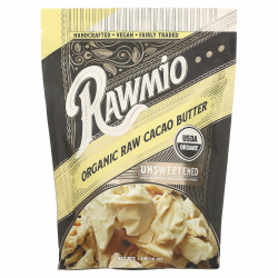 Rawmio, Органическое необработанное масло какао, несладкое, 1 фунт (16 унций)