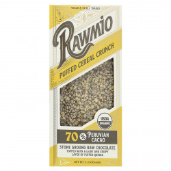 Rawmio, Каменный молотый необработанный шоколад, хрустящие воздушные хлопья, 60 г (2,12 унции)