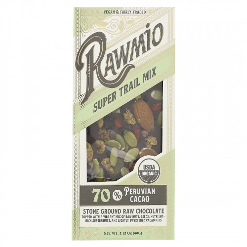 Rawmio, Super Trail Mix, 70% перуанского какао, 60 г (2,12 унции)