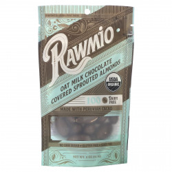 Rawmio, Проросший миндаль в овсяном молочном шоколаде, 56,7 г (2 унции)