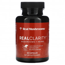 Real Mushrooms, RealClarity, грибы и травы`` 60 капсул