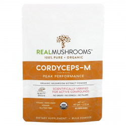Real Mushrooms, Cordyceps-M, органический экстракт грибов в порошке, 60 г (2,12 унции)