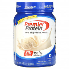 Premier Protein, Порошок из 100% сывороточного протеина, ванильный молочный коктейль, 663 г (1 фунт 7 унций)