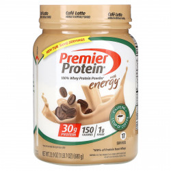 Premier Protein, Порошок из 100% сывороточного протеина с энергией, кофейный латте, 680 г (23,9 унции)