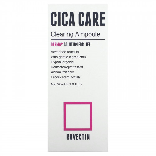 Rovectin, Cica Care, очищающая ампула, 30 мл (1 жидк. Унция)
