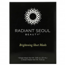 Radiant Seoul, осветляющая тканевая маска, 5 шт., по 25 мл (0,85 унции) каждая