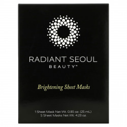 Radiant Seoul, осветляющая тканевая маска, 5 шт., по 25 мл (0,85 унции) каждая