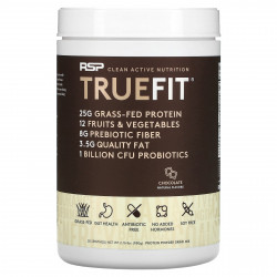RSP Nutrition, TrueFit, сывороточный протеиновый коктейль из экологически чистых ингредиентов, шоколад, 940 г (2 фунта)