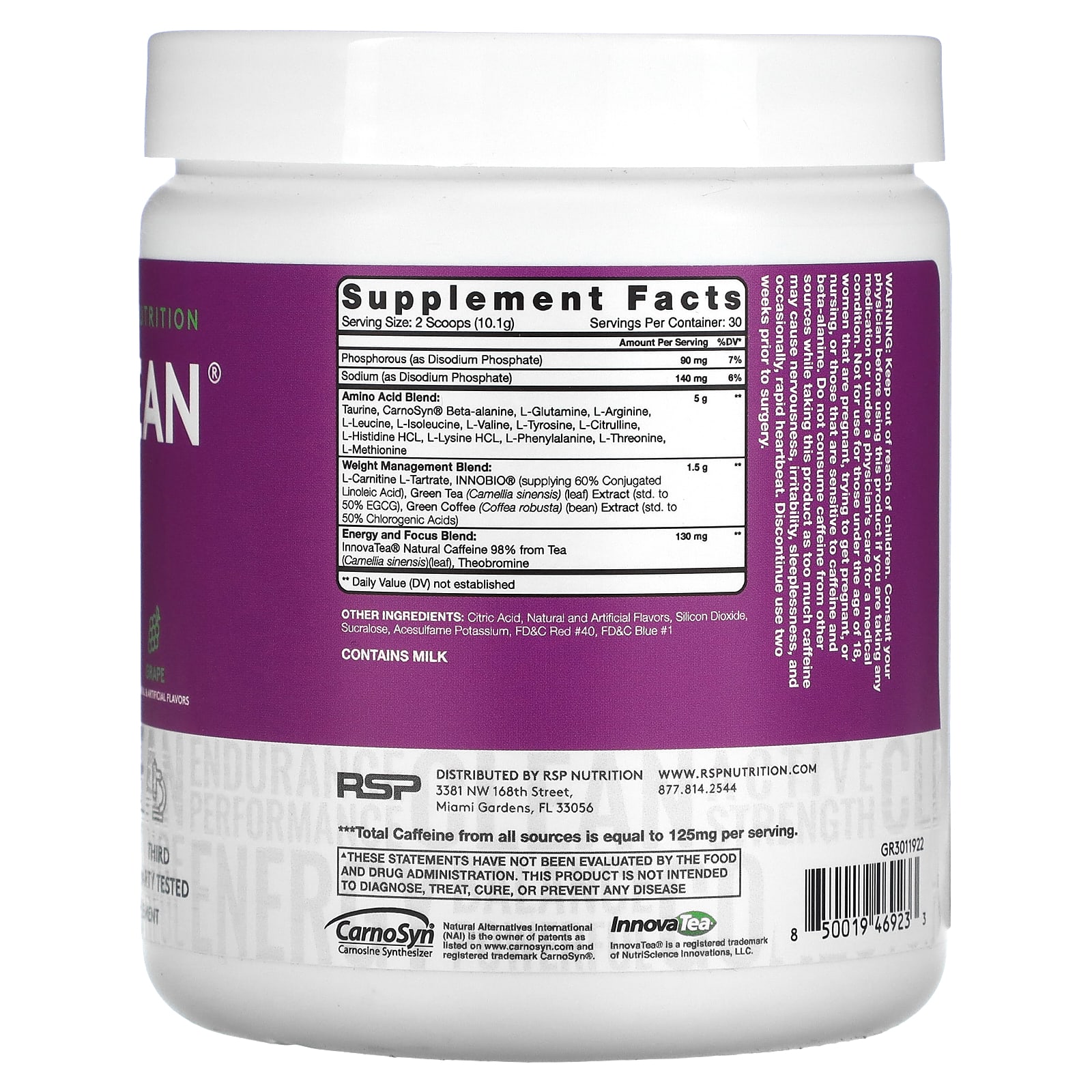 RSP Nutrition, AminoLean, со вкусом винограда, 303 г (10,7 унции)