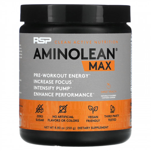 RSP Nutrition, AminoLean Max, сладкий персик, 250 г (8,8 унции) (Товар снят с продажи) 