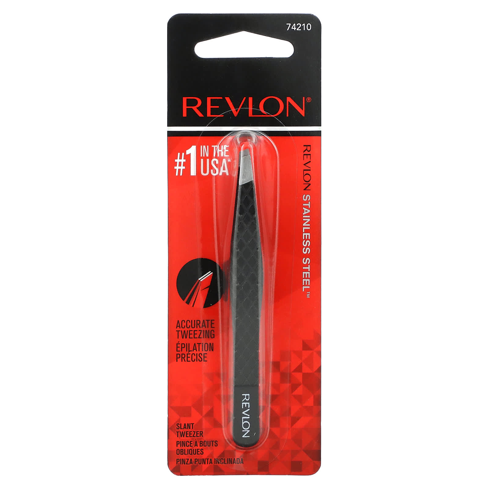 Revlon, Пинцет Expert со скошенными кончиками, 1 шт.