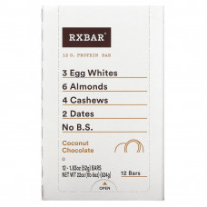 RXBAR, Протеиновый батончик, кокосовый шоколад, 12 батончиков, 52 г (1,83 унции)