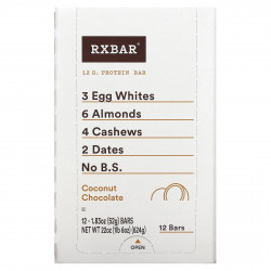 RXBAR, Протеиновый батончик, кокосовый шоколад, 12 батончиков, 52 г (1,83 унции)