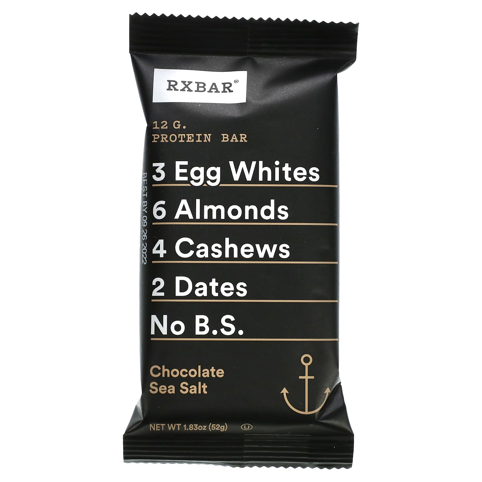 RXBAR, Protein Bar, шоколадная морская соль, 12 батончиков, 52 г (1,83 унции)