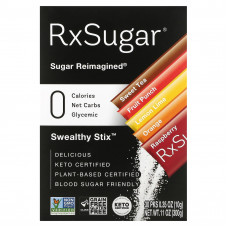 RxSugar, Swealthy Stix, Sweet Tea, фруктовый пунш, лимон и лайм, апельсин, малина, 30 пакетиков по 10 г (0,35 унции)
