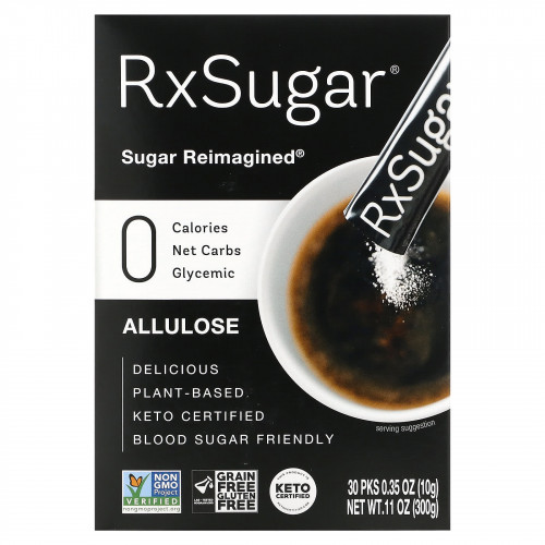 RxSugar, аллюлоза, 30 пакетиков-стиков по 10 г (0,35 унции)