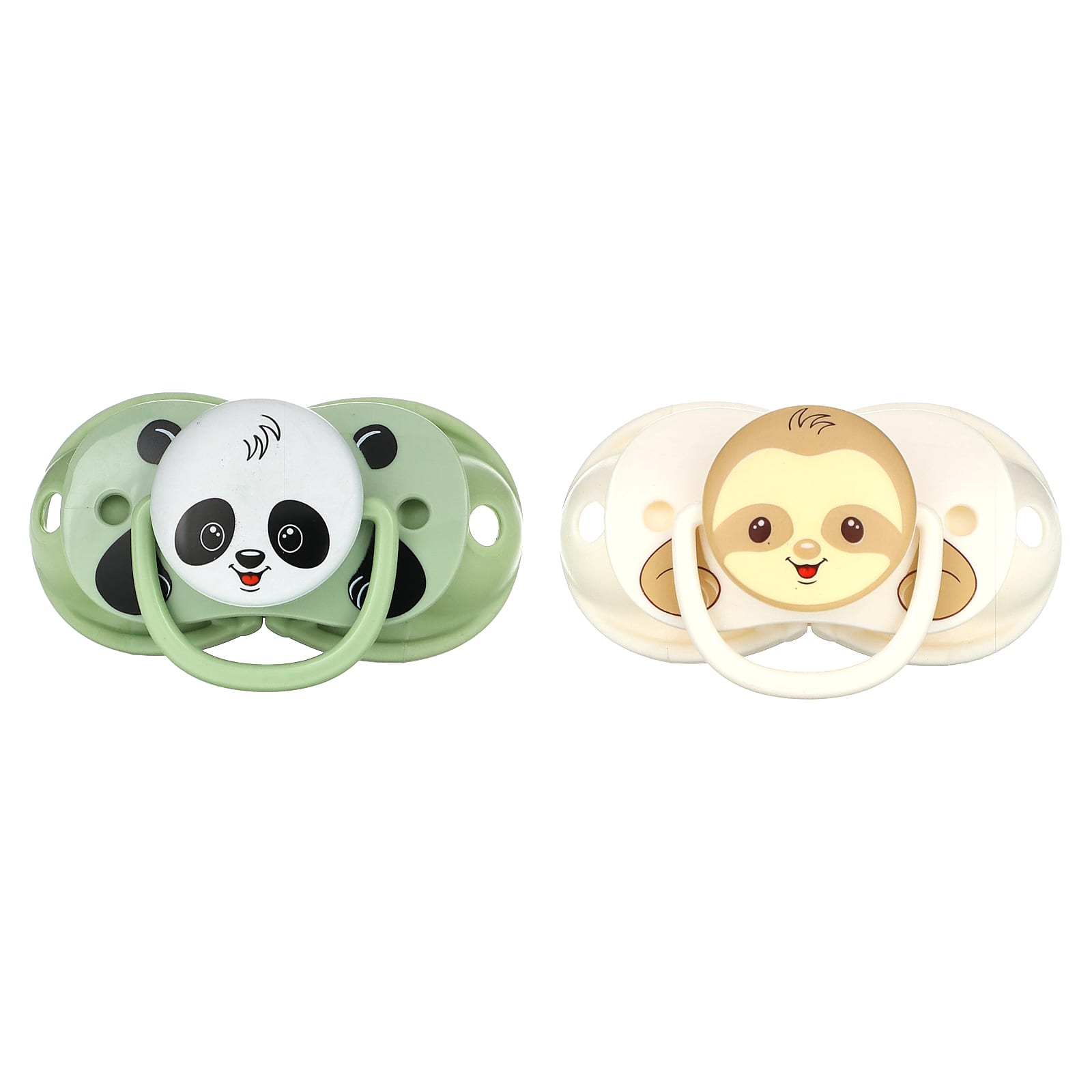 RaZbaby, Keep-It-Kleen, соска-пустышка, для 0–36 мес, Sloth & Panda, 2 шт.