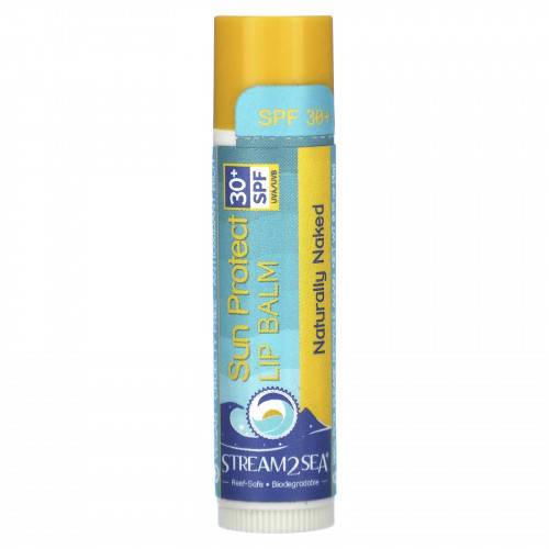 Stream2Sea, Бальзам для губ Sun Protect, SPF 30+, Naturally Naked, 4 г (0,15 унции)