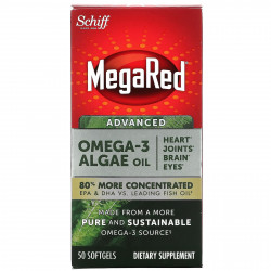 Schiff, MegaRed, Улучшенное масло из водорослей с омега-3, 50 мягких таблеток