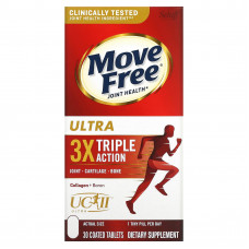 Schiff, Move Free, ультраэффективная добавка для здоровья суставов тройного действия, 30 таблеток, покрытых оболочкой