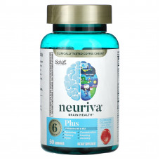 Schiff, Neuriva, добавка для здоровья мозга, с витаминами B6 и B12, со вкусом клубники, 50 жевательных таблеток