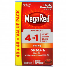 Schiff, MegaRed, улучшенный продукт 4 в 1, 500 мг, 80 мягких таблеток