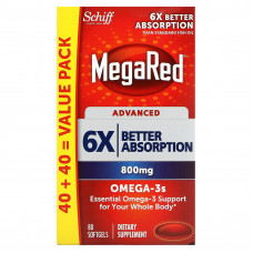 Schiff, MegaRed, улучшенный, 800 мг, 80 мягких таблеток