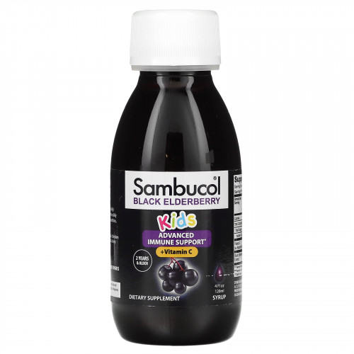 Sambucol, Черная бузина, поддержка иммунной системы, для детей, сироп, 120 мл