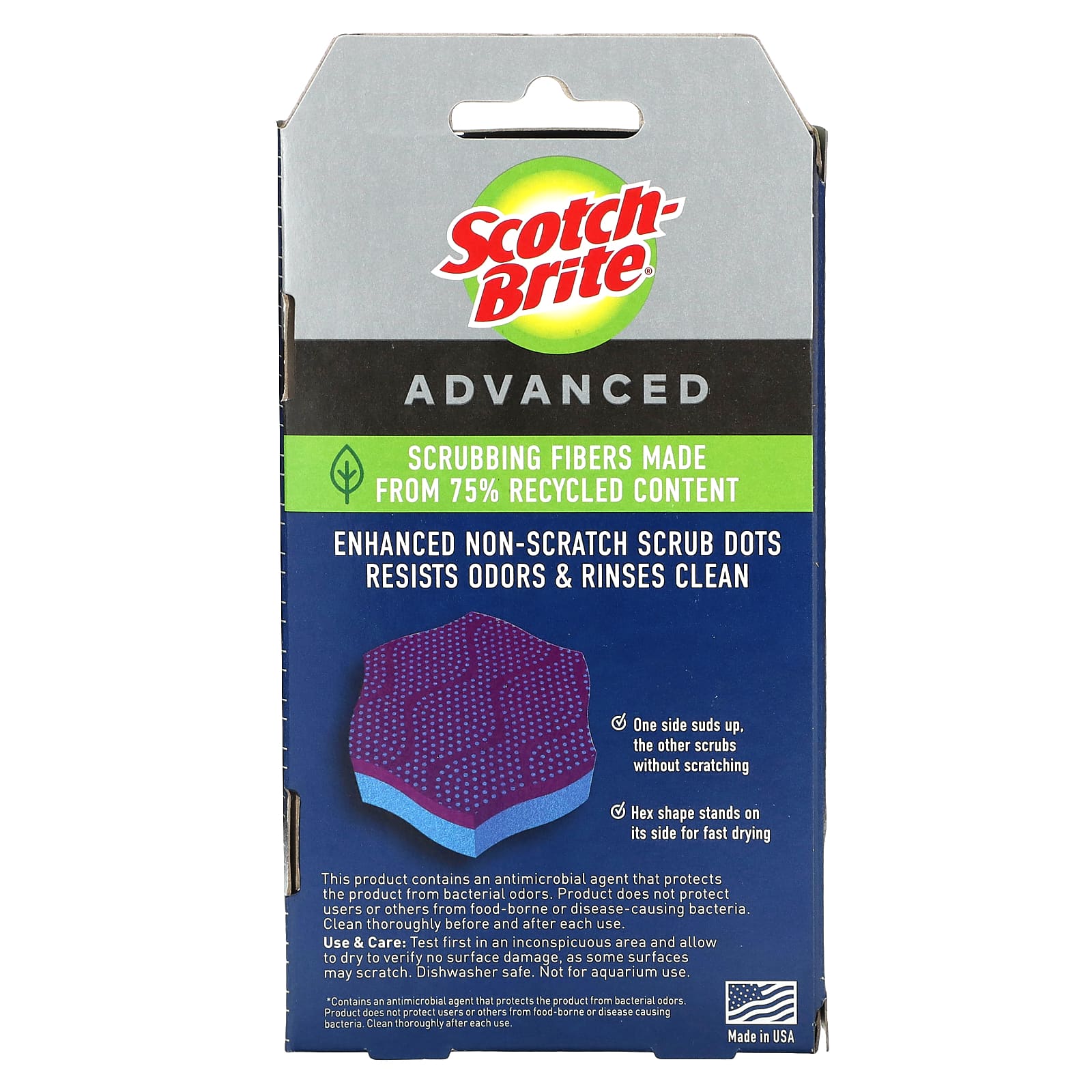 Scotch-Brite, Advanced Scrub Dots, не царапающиеся скрубберы, 2 усовершенствованных скруббера