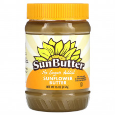 SunButter, Подсолнечное масло, без добавления сахара, 454 г (16 унций)