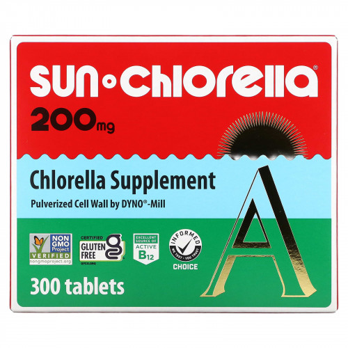 Sun Chlorella, добавка с хлореллой, 200 мг, 300 таблеток