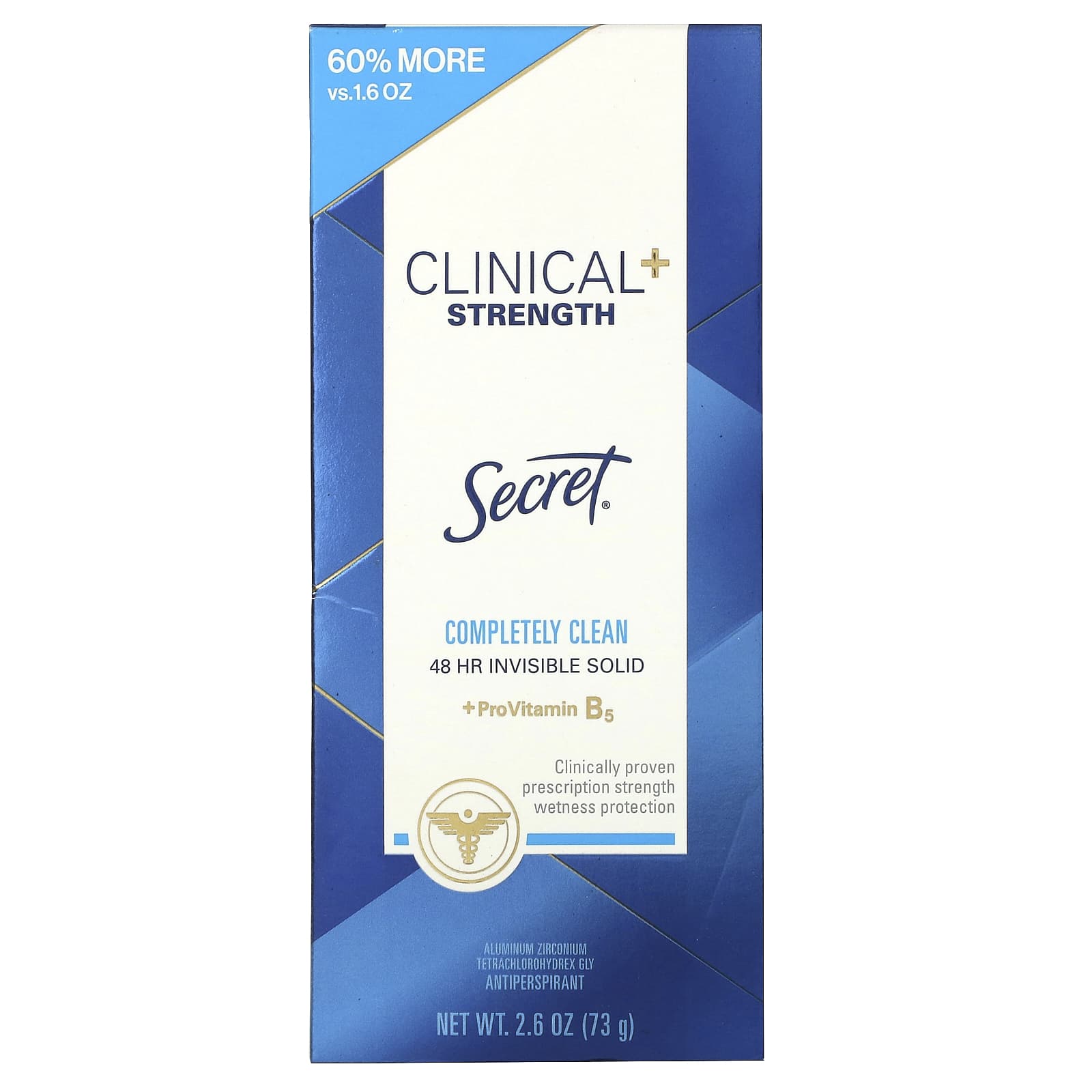 Secret, Дезодорант Clinical Strength, полностью очищающий, 73 г (2,6 унции)