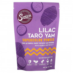 Suncore Foods, Сиреневый суперцвет с таро-ямом, таро и батат из фиолетового батата, 142 г (5 унций)