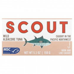 Scout, Дикий альбакорский тунец, 150 г (5,3 унции)