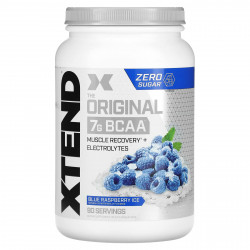 Xtend, The Original, 7 г аминокислот с разветвленной цепью (BCAA), со вкусом голубой малины, 1,26 кг (2,78 фунта)