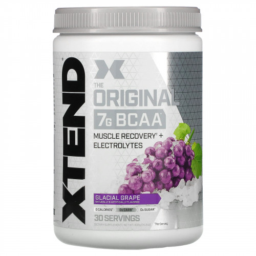 Xtend, The Original, 7 г аминокислот с разветвленной цепью (BCAA), со вкусом винограда, 405 г (14,3 унции)
