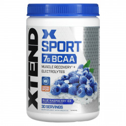 Xtend, Sport, 7 г аминокислот с разветвленной цепью (BCAA), со вкусом голубой малины, 345 г (12,2 унции)