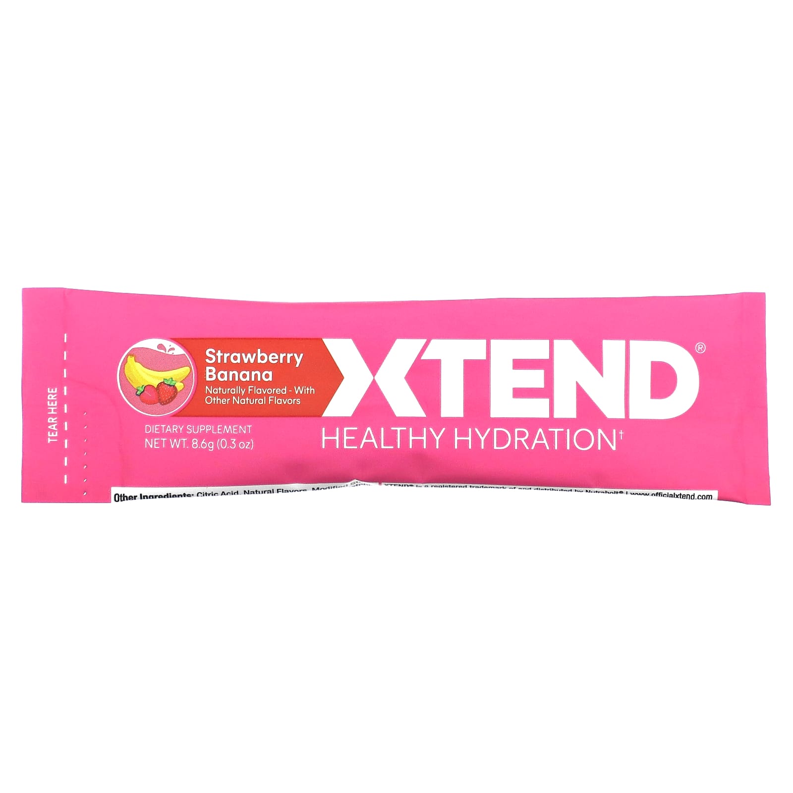 Xtend, Healthy Hydration, клубника и банан, 15 пакетиков по 8,6 г (0,3 унции)