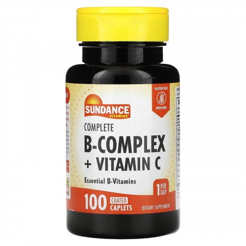 Sundance Vitamins, Полный комплекс витаминов группы B + витамин C, 100 капсул в оболочке