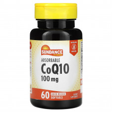 Sundance Vitamins, Абсорбируемый коэнзим Q10, 100 мг, 60 капсул с быстрым высвобождением