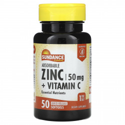 Sundance Vitamins, Усвояемый цинк + витамин C, 50 капсул быстрого действия