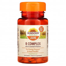 Sundown Naturals, Комплекс витаминов группы В, 100 таблеток