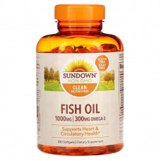 Sundown Naturals, Рыбий жир, 1000 мг, 200 капсул