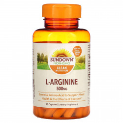 Sundown Naturals, L-аргинин, 500 мг, 90 капсул